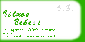 vilmos bekesi business card